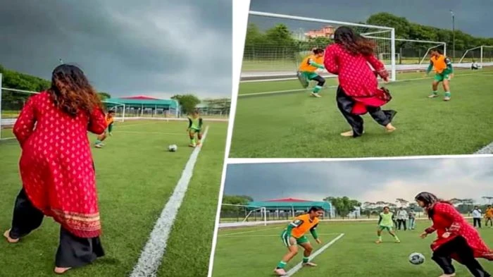 দুর্দান্ত গোলে ফুটবলপ্রেমীদের নজর কাড়লেন জাইমা রহমান